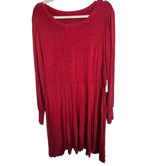 Torrid Dress Mini Dress Skater Dress Puff Sleeve Dress Knit Dress 1X Red NEW - Picture 1 of 11